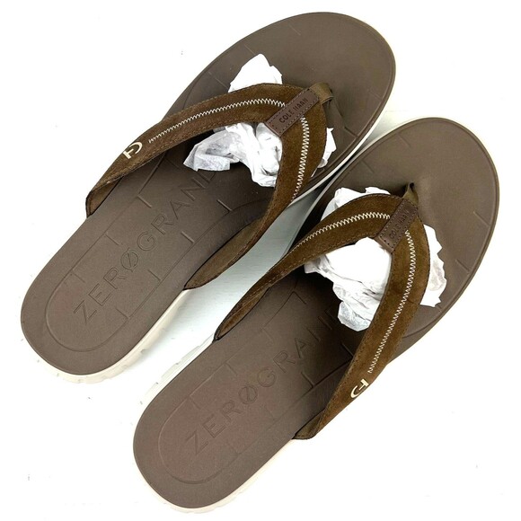 Cole Haan Zerogrand Thong Sandals Flip Flops Mens Size 13M Brown Leather Comfort main image 7